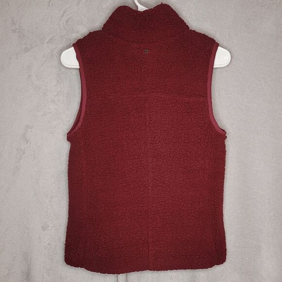 Calia By Carrie Underwood Sherpa Vest Burgundy XS - Picture 2 of 9